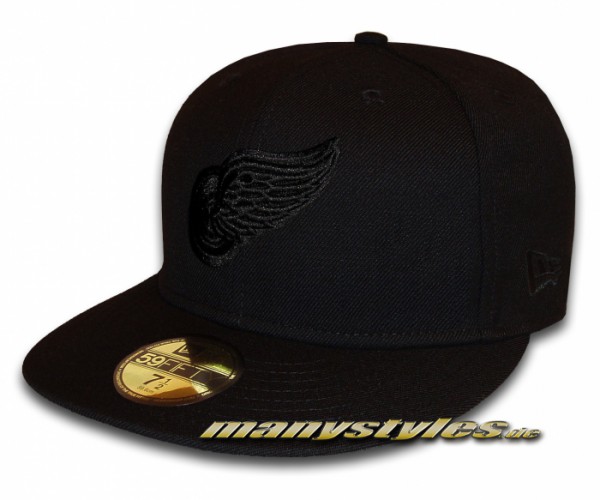 Detroit Red Wings 59FIFTY NHL Black on Black Cap exclusive