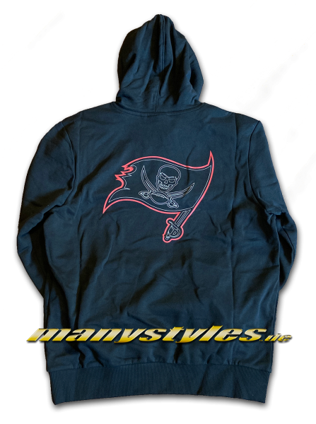 Tampa Bay Buccaneers NFL Outline Logo PO Hooded Sweatshirt Kapuzenpullover Black Official Team Color von New Era