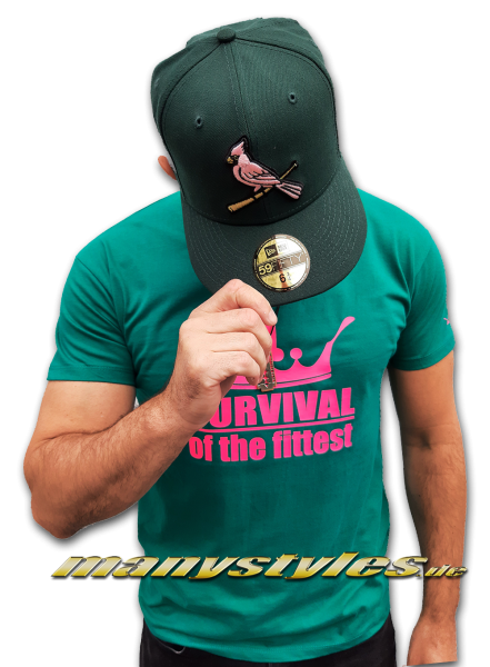 Survival of the Fittest Crown exclusive T-Shirt Emerald Green Pink von Sol