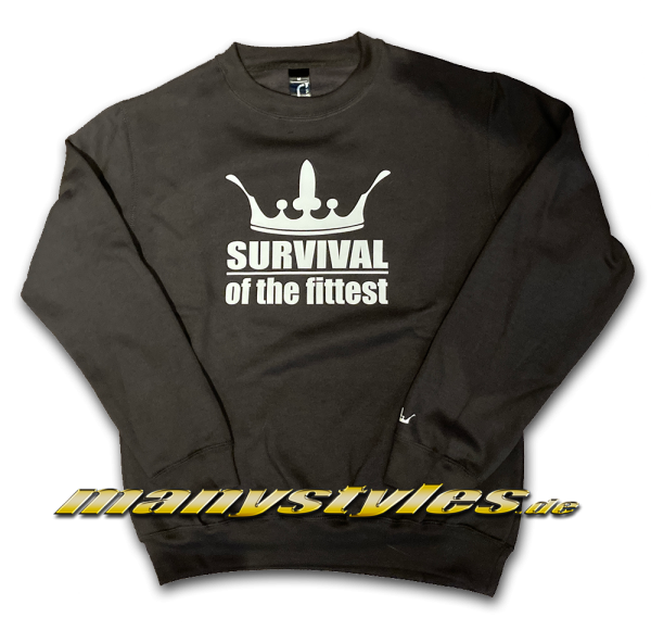 manystyles Survival of the Fittest Crown exclusive Crewneck Sweatshirt in Dark Charcoal von Sol