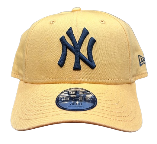NY Yankees MLB Chyt Leadue 9FORTY Cap Yellow Curved Visor Adjustable Cap Pastell Yellow Navy von New Era