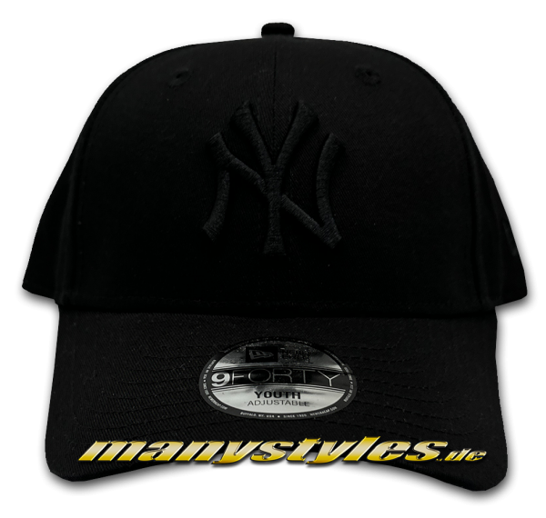 NY Yankees MLB 9FORTY Adjustable Cap Black on Black