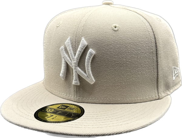 NY Yankees MLB 59FIFTY Fitted Cap League Essential Stone White von New Era 