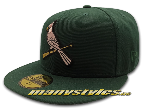 St. Louis Cardinals MLB 59FIFTY ASG09 Dark Green Pink manyStyles Pastell exclusive Cooperstown Cap in MiamiViceStyle Pink Color Line von New Era Real