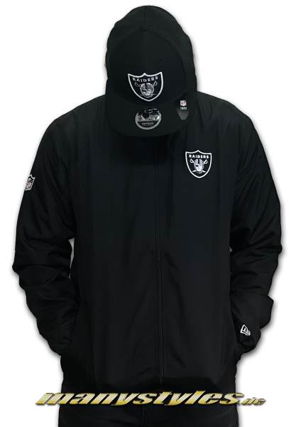 Las Vegas Raiders NFL Team App Track Zip Jacket Black White OTC von New Era