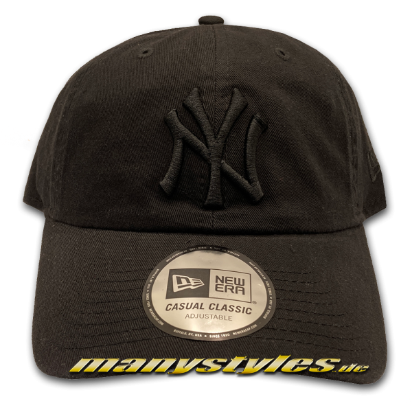 NY Yankees MLB Casual Classic Curved Visor Adjustable Dead Cap Black on Black von New Era