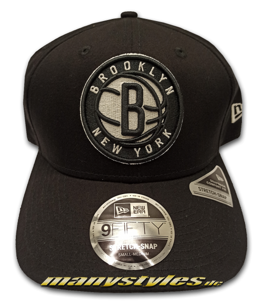 Brooklyn Nets 9FIFTY NBA Curved Visor Stretch Fit Snapback Cap Black OTC von New Era