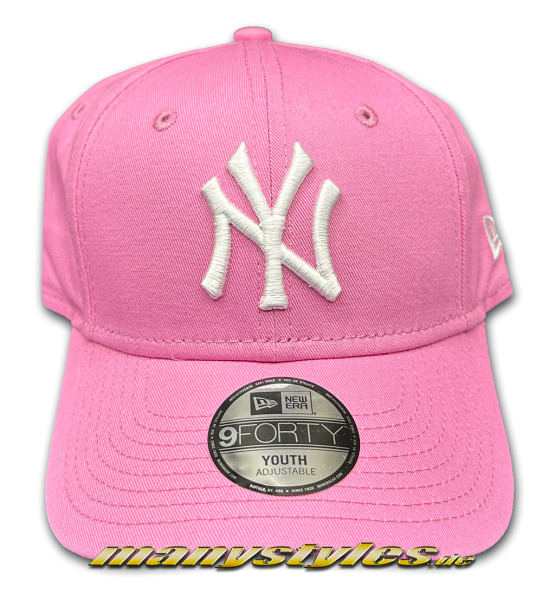 NY Yankees 9FORTY MLB Adjustable Cap Baby Pink White von New Era