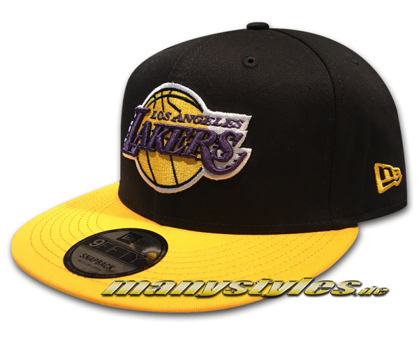 LA Lakers NBA 9FIFTY Snapback Cap Black Base OTC Official Team Color von New Era