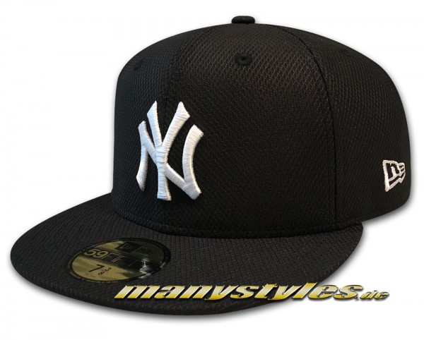 NY Yankees MLB 59FIFTY Featherweight Diamond Era Essential 5950 Cap Black White von New Era