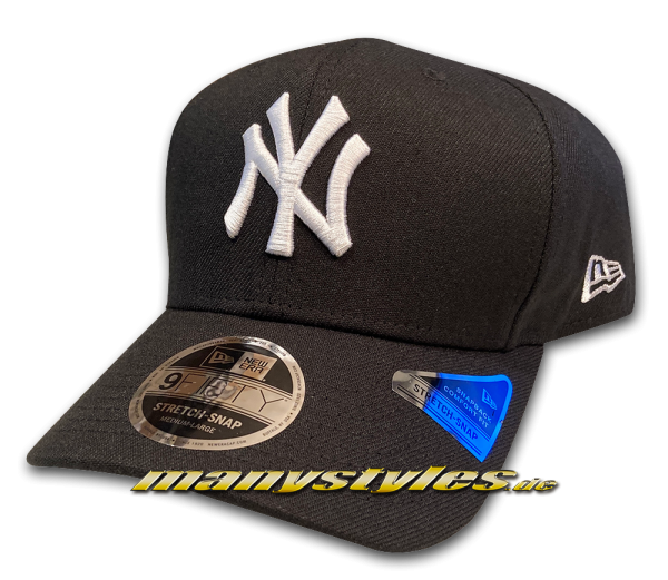 NY Yankees MLB 9FIFTY Tonal Stretch Snapback Cap 950 SS StretchSnapback Black White von New Era