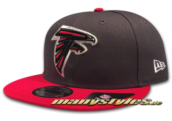 Atlanta Falcons 9FIFTY NFL Emea 950 Snapback Cap Charcoal Black White Red OTC von New Era