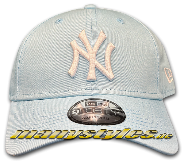 NY Yankees 9FORTY MLB Adjustable Curved Visor 940 Cap in Sky White von New Era