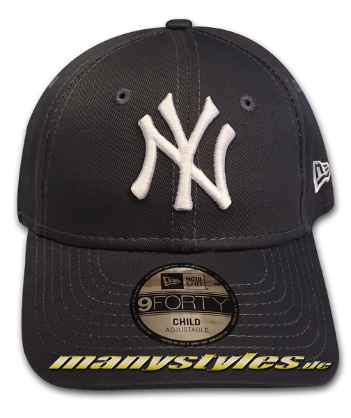 NY Yankees 9FORTY MLB League Essentials Curved Visor Adjustable Cap Kids von New Era