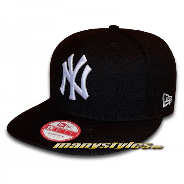 NY Yankees 9FIFTY League Essential Black White Snapback Cap