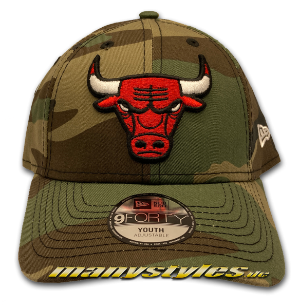 Chicago Bulls NBA 9FORTY NBA Camo Woodland Camouflage OTC Curved Visor Cap von New Era