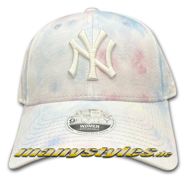 NY Yankees 9FORTY MLB Tie Die Women Cap White Sky von New Era