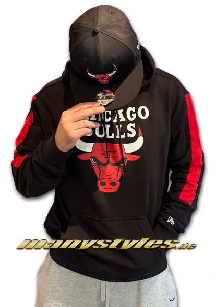 Chicago Bulls NBA Color Block OS Hoody Black OTC White Red Hooded KapuzenSweatshirt Black Red OTC von New Era