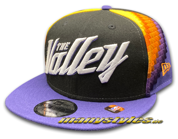 New Era Phoenix Suns NBA21 75Years 9FIFTY City Snapback Cap in Black Orange Purple Yellow White OTC Original Team Color