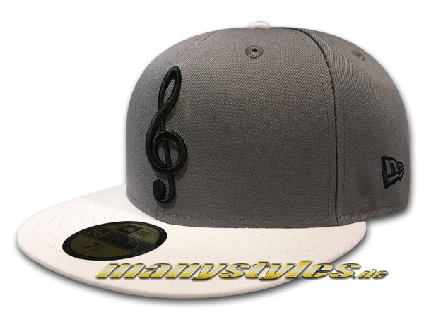 New Era Unlicensed 59FIFTY Fitted Cap Music Note Storm Grey Black Navy exclusive