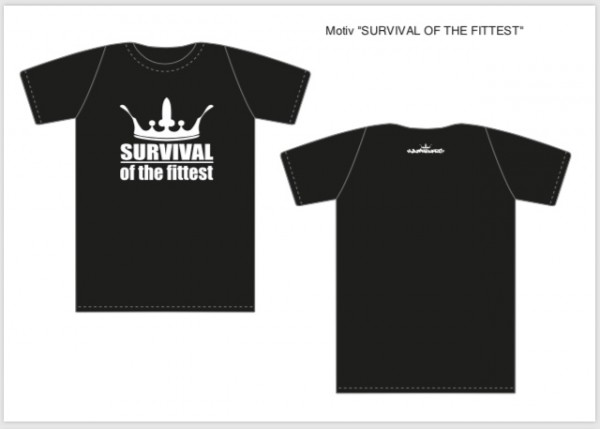 manystyles Survival of the Fittest Crown design exclusive T-Shirt Black White