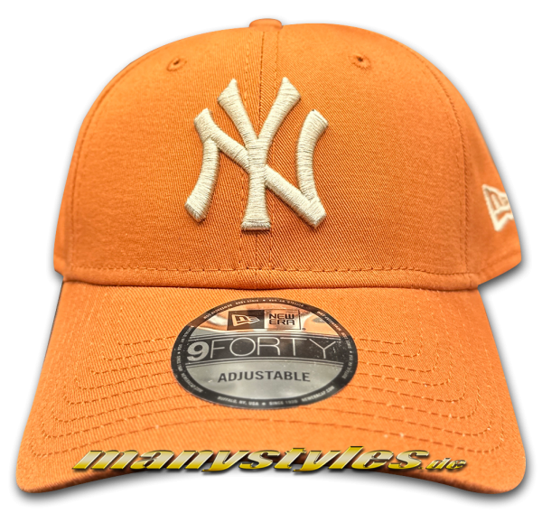 NY Yankees 9FORTY MLB League Essential Cap Rust Red Stone Grey von New Era