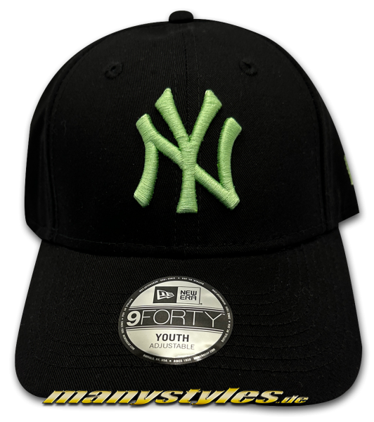 NY Yankees 9FORTY MLB Adjustable Cap Black Lime von New Era