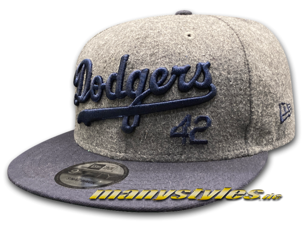Brooklyn Dodgers MLB 9FIFTY JR100 Gray Navy New Era Snapback Cap 