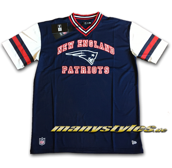 New England Patriots NFL Stripe Sleeve Oversized Jersey Mesh Tee von New Era