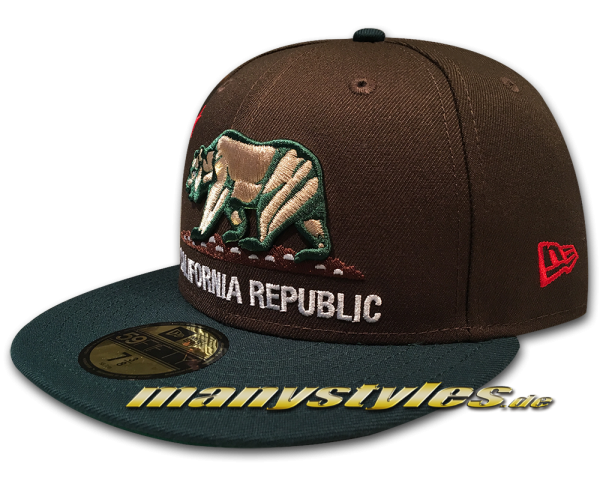California Republic 59FIFTY Fitted Cali Bear exclusive Brown Green exclusive von New Era