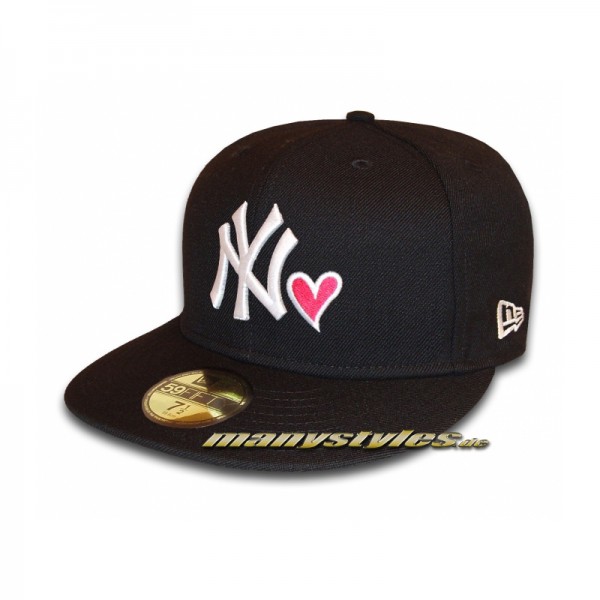 NY Yankees New Era NY Love Cap #exclusive# Black White Strawberry 59FIFTY Fitted Caps