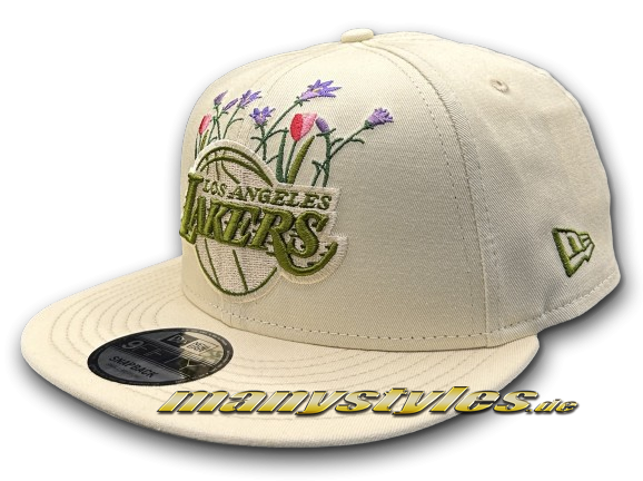 LA Lakers NBA 9FIFTY Snapback Cap Seasonal Flower Stone Olive von New Era