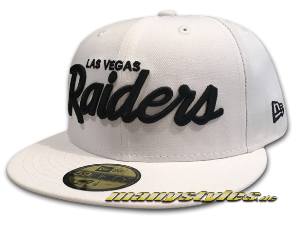 Las Vegas Raiders NFL 59FIFTY fitted Classic Script manystyles exclusive Cap White Black von New Era Front Front