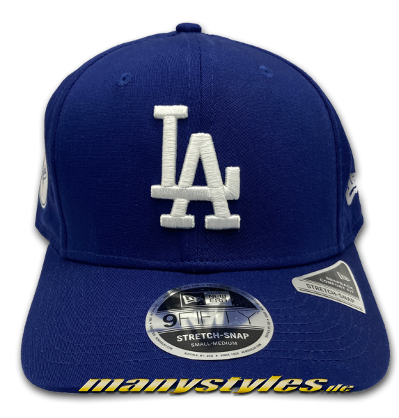 LA Dodgers MLB 9FIFTY League Essential Authentic SS Stretch Snapback Cap Royal White OTC Official Team Color von New Era
