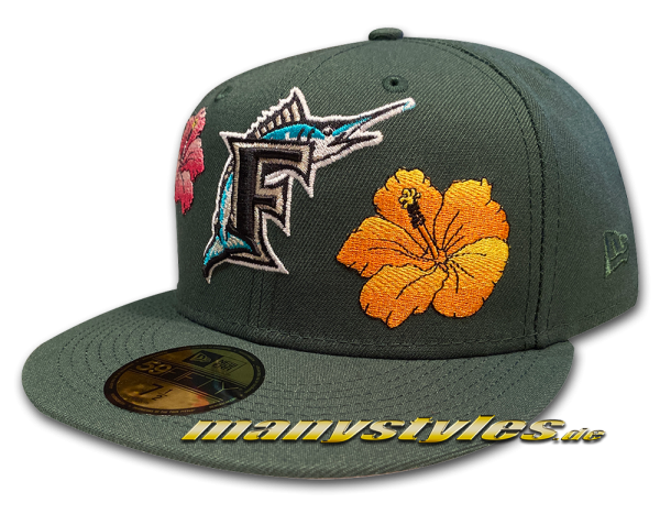 Florida Marlins MLB 59FIFTY 10 Years Anniversary manyStyles Pastell exclusive Miami Vice Colorway Green Pink Yellow von New Era