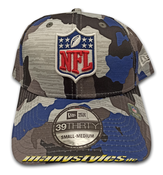 Taining Camo NFL Shield Logo 39THIRTY Curved Visor Cap von New Era