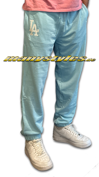 LA Dodgers MLB League Essential Suit Fleece Jogger Pants Light Sky Blue Pastel von New Era 
