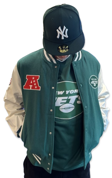 New York Jets NFL Varsity Jacket Green White OTC von New Era