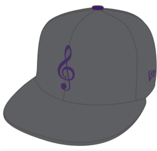 New Era Unlicensed 59FIFTY Fitted Cap Music Note Cap Graphite Deep Purple exclusive