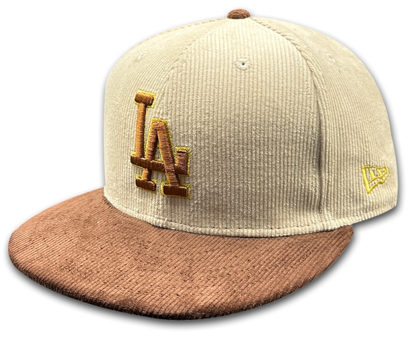 LA Dodgers MLB 59FIFTY Cord Cap Stone Light Brown Yellow von New Era