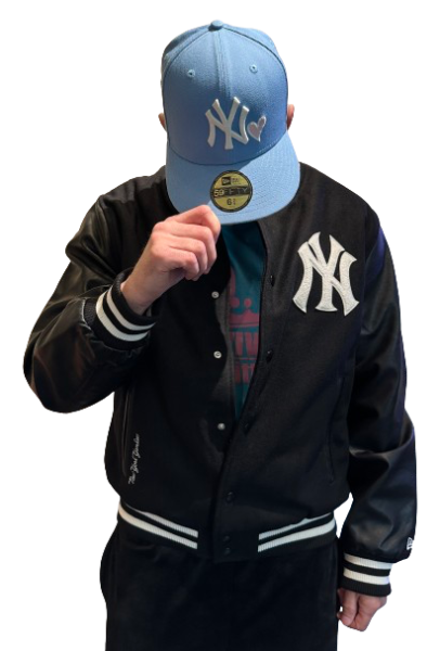 NY Yankees MLB World Series 1984 WS Varsity Jacket Black White Heritage Varsity Jacket