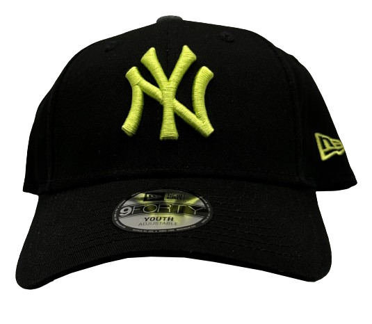 NY Yankees MLB Chyt Leadue 9FORTY Cap Yellow Curved Visor Adjustable Cap Black Cyberyellow von New Era