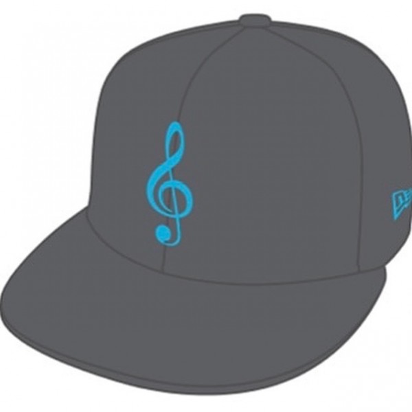 MANYSTYLES 59FIFTY Fitted exclusive Music Note Cap Storm Grey Vice Blue von New Era