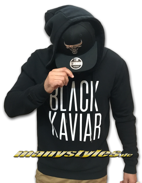 Black Kaviar Basic Script Hooded Black White 