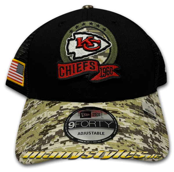 Kansas City Chiefs NFL 9FORTY Curved Visor adjustable Salute2Service Cap Digital Desert Camouflage OTC von New Era
