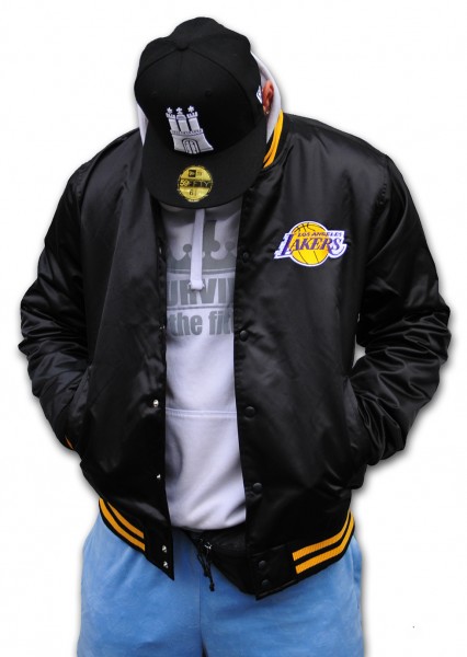 Los Angeles LA Lakers NBA Satin Team Jacket Yellow OTC Official Team Color von New Era