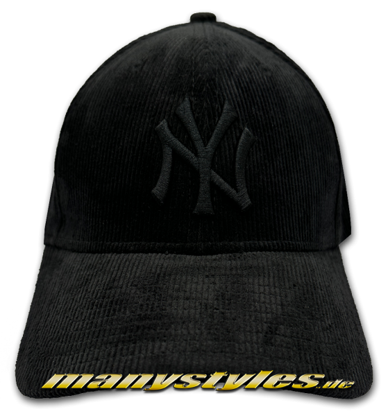 NY Yankees 39THIRTY MLB Cord Stretch Flex Cap Black on Black von New Era