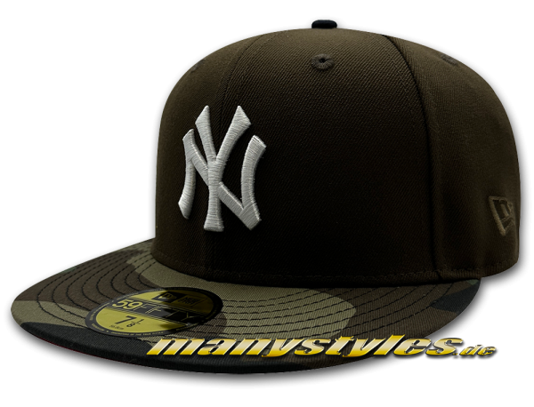 NY Yankees MLB HWC Cooperstown 1999 Worldseries Cap manystyles exclusive# Walnut Brown Woodland Camouflage 59FIFTY Fitted Caps von New Era Real Front