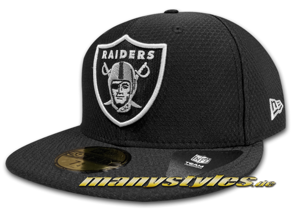 Las Vegas Raiders 59FIFTY Hex Tech Cap Black White Team Color von New Era