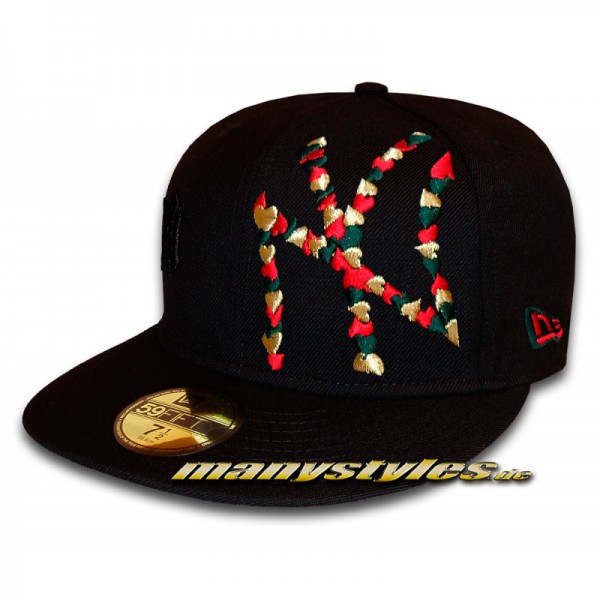 NY Yankees 59FIFTY MLB Flawless Big Logo Hearted Cap Black Gold